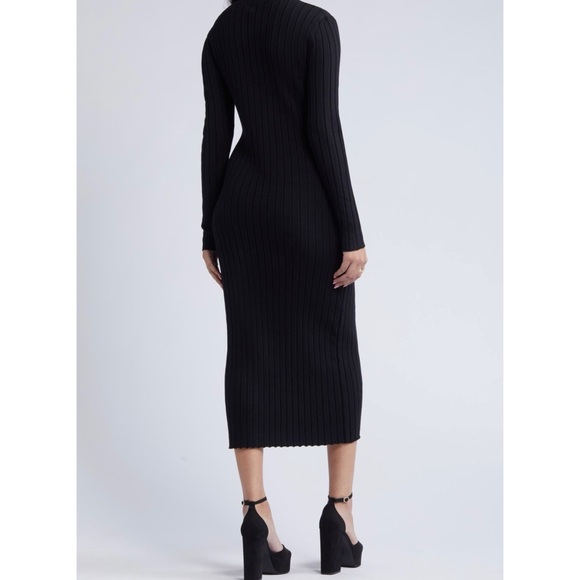 Elegant Black Midi Dress - Picture 4 of 7